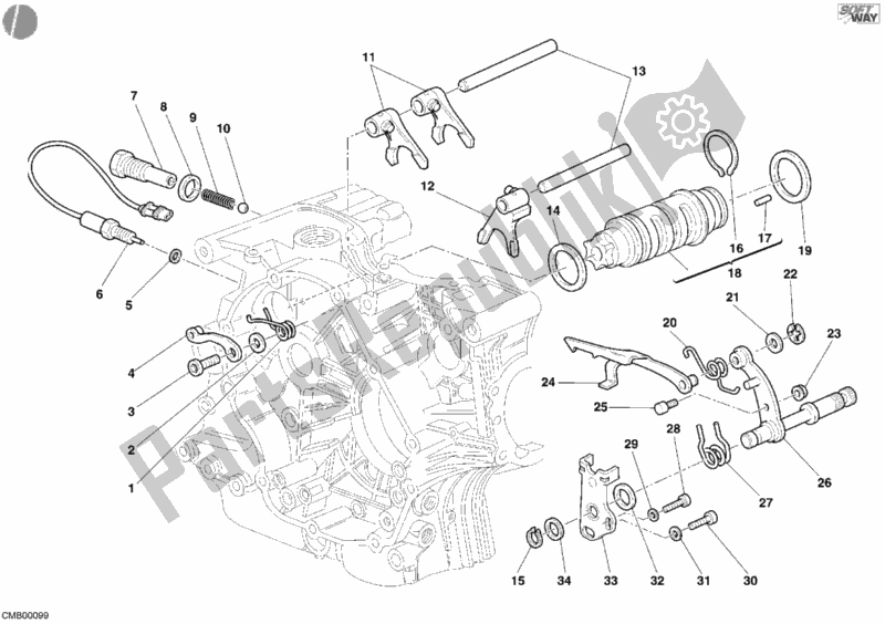 Todas las partes para Shift Cam - Horquilla de Ducati Monster S2R 800 Dark 2005